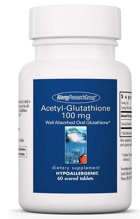 ALLERGY RESEARCH GROUP - ACETYL GLUTATHION 100 MG  COMPOSANT  POUR  ELIMINER L’OXYDE DE GRAPHENE