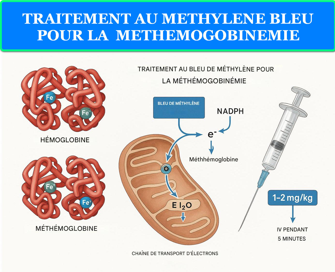 TRAITEMENT AU METHYLENE BLEU POUR LA METHEMOGOBINEMIE